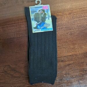 Tru-fit Ladies Spandex Crew Dress Socks Vintage Shoe Size 5 To 10 Women's Black